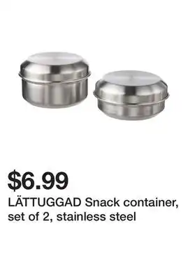 Ikea LÄTTUGGAD Snack container, set of 2, stainless steel offer