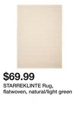 Ikea STARREKLINTE Rug, flatwoven, natural/light green offer