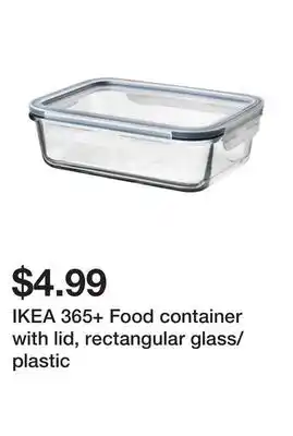 Ikea IKEA 365+ Food container with lid, rectangular glass/plastic offer