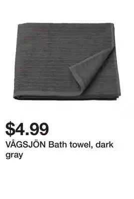 Ikea VÅGSJÖN Bath towel, dark gray offer