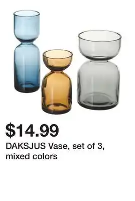 Ikea DAKSJUS Vase, set of 3, mixed colors offer