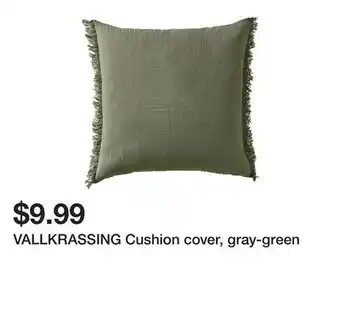 Ikea VALLKRASSING Cushion cover, gray-green offer
