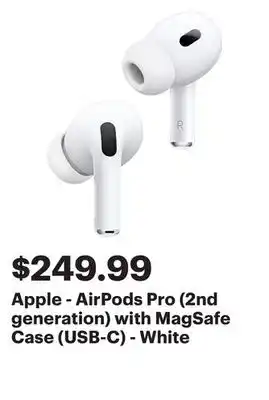 Best Buy Apple - AirPods Pro (2nd generation) with MagSafe Case (USB‑C) - White offer