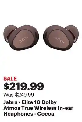 Jabra - Elite 10 Dolby Atmos True Wireless In-ear Heaphones - Cocoa
