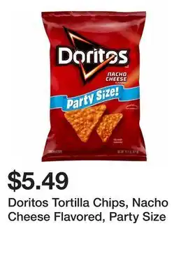 Wegmans Doritos Tortilla Chips, Nacho Cheese Flavored, Party Size offer
