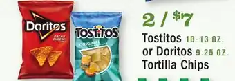 Heinen's Tostitos 10-13 oz. or Doritos 9.25 oz. Tortilla Chips offer