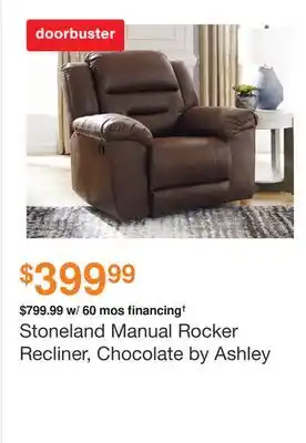 Ashley Furniture Stoneland Manual Rocker Recliner, Chocolate by Ashley offer
