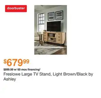 Ashley Furniture Freslowe Large TV Stand, Light Brown/Black by Ashley offer
