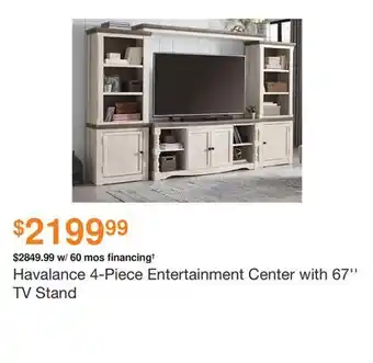 Ashley Furniture Havalance 4-Piece Entertainment Center with 67'' TV Stand offer