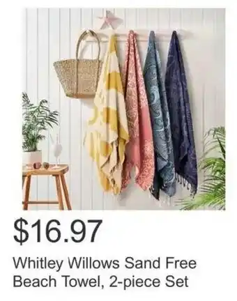 Costco Whitley Willows Sand Free Beach Towel, 2-piece Set offer