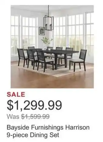 Costco Bayside Furnishings Harrison 9-piece Dining Set offer