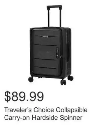 Costco Traveler's Choice Collapsible Carry-on Hardside Spinner offer