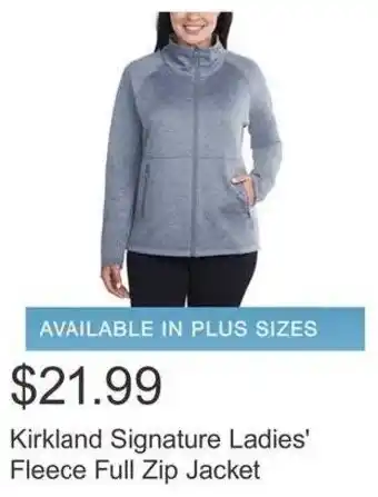 Costco Kirkland Signature Ladies' Fleece Full Zip Jacket offer
