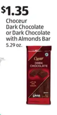Aldi Choceur Dark Chocolate or Dark Chocolate with Almonds Bar offer