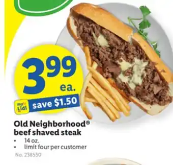 Lidl Old Neighborhood beef shaved steak offer