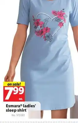Lidl Esmara ladies' sleep shirt offer