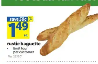 Lidl rustic baguette offer