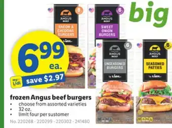 Lidl frozen Angus beef burgers offer