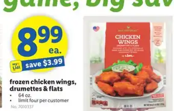 Lidl frozen chicken wings, drumettes & flats offer