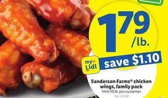 Lidl Sanderson Farms chicken wings, family pack offer