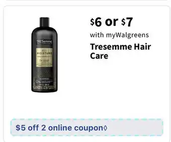Walgreens Tresemme Hair Care offer