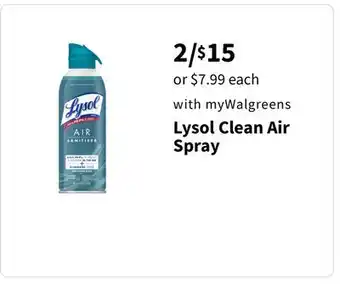 Walgreens Lysol Clean Air Spray offer
