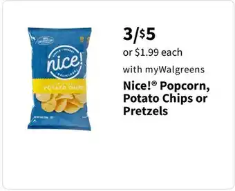 Walgreens Nice! Popcorn, Potato Chips or Pretzels offer