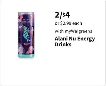 Walgreens Alani Nu Energy Drinks offer