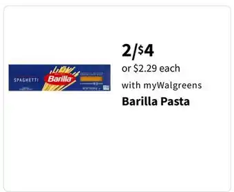 Walgreens Barilla Pasta offer