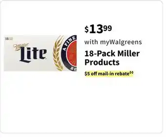 Walgreens 18-Pack Miller Products offer