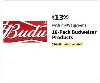 Walgreens 18-Pack Budweiser Products offer