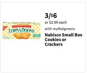 Walgreens Nabisco Small Box Cookies or Crackers offer