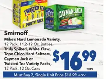 Vallarta Supermarkets Smirnoff Mike's Hard Lemonade offer