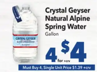 Vallarta Supermarkets Crystal Geyser Natural Alpine Spring Water offer
