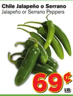 El Super Fresh Jalapeño or Serrano Peppers offer