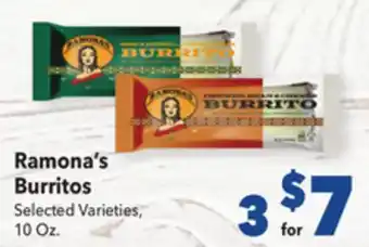 Vallarta Supermarkets Ramona's Burritos offer