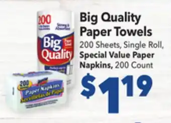 Vallarta Supermarkets Big Quality Paper Towels offer