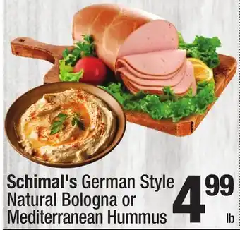 Super King Markets Schimal's German Style Natural Bologna or Mediterranean Hummus offer