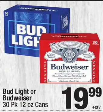 Super King Markets Bud Light or Budweiser offer