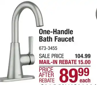 Menards Moen Mikah One-Handle High Arc Spot Resist Brushed Nickel Bathroom Faucet offer