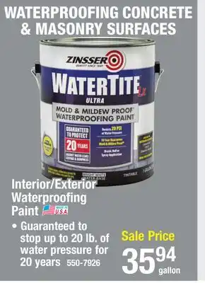 Menards Zinsser WaterTite LX Ultra Blue Chill Concrete & Masonry Waterproofing Paint - 1 gal offer