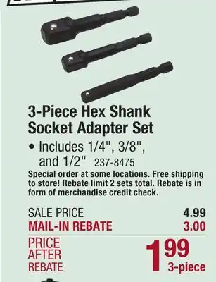 Menards Masterforce Hex Shank Socket Adapter Set - 3 Piece offer