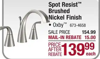 Menards Moen Oxby Two-Handle 8 Widespread Spot Resist Brushed Nickel Bathroom Faucet offer