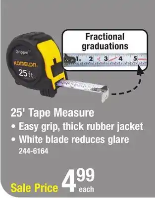 Menards Komelon 25' Gripper Tape Measure offer