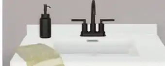 Menards MagickWoods Elements 31W x 22D Solid White Cultured Marble Vanity Top with Rectangular Integrated Bowl offer