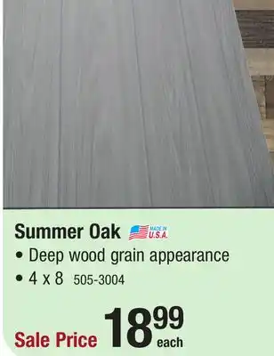 Menards DPI Wood Grain 4' x 8' Summer Oak Wall Panel offer