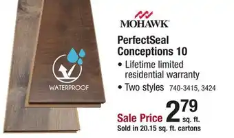 Menards Mohawk PerfectSeal Conceptions 10 Langwood Maple 6-1/8 x 47-1/4 Waterproof Laminate Flooring (20.15 sq.ft/ctn) offer