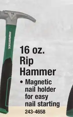 Menards Masterforce 16 oz. Fiberglass Rip Hammer with Nail Start offer