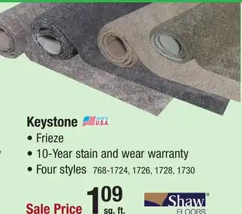 Menards Shaw Keystone Axis Frieze Carpet 12ft. Wide offer