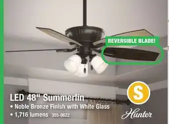 Menards Hunter Summerlin 48 Noble Bronze Indoor LED Ceiling Fan offer